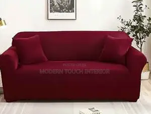 Plain Maroon Elastic Sofa Cover