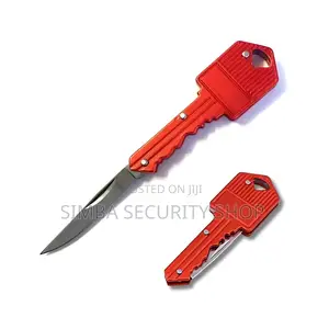 Hidden Key Knife Foldable Chain Holder Ring Pocket Camping