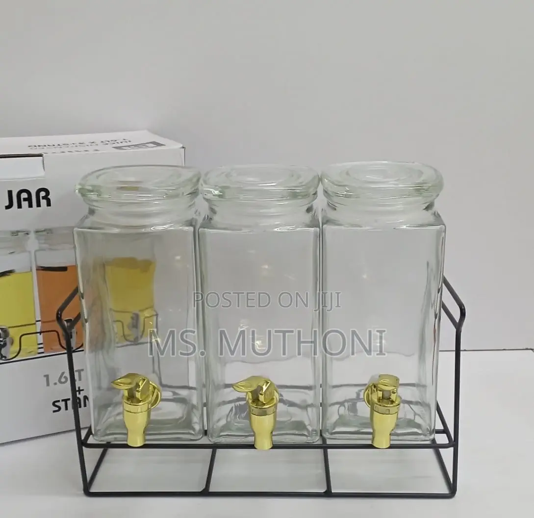1600 Ml TRIPPLE GLASS Beverage Dispensers Set