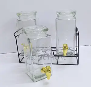 1600 Ml TRIPPLE GLASS Beverage Dispensers Set
