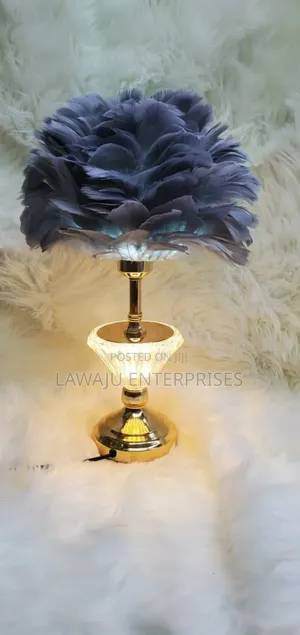 Grey Feather Table Lamp