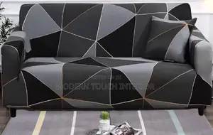 Dark Grey Printed Sofa Cover