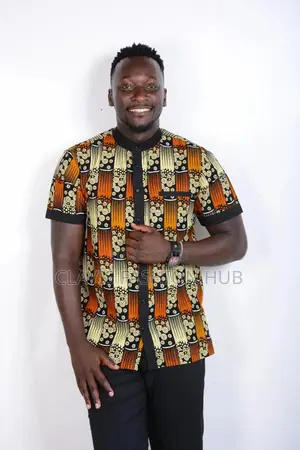 Ready Made Biege Kitenge Shirt All Sizes