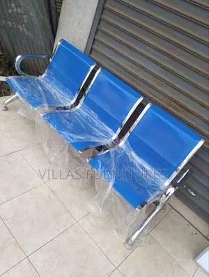 Blue Unpadded Waiting Chair