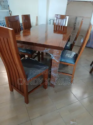 6 Seater Pure Mahogany Dining Table Set