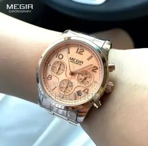 Megir Rose Gold Chronograph Watch