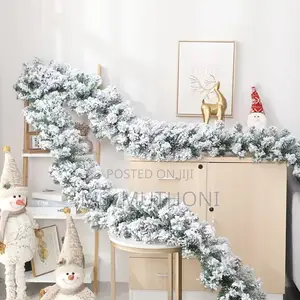 2.7 M Christmas Pine Garland Snow Flocking Cedar Rattan