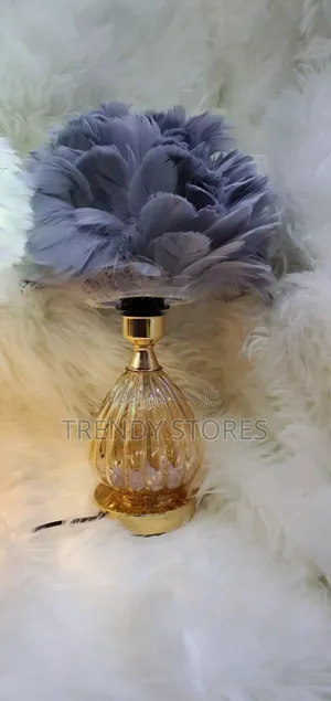 Grey Feather Glass Lamp Stand