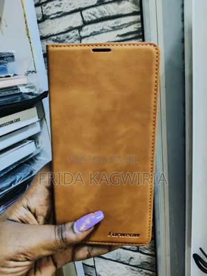 Brown Leather Flip Cover For Oppo Reno 12