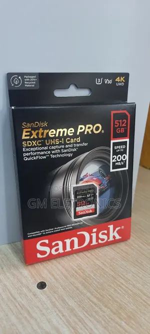 Original 512GB SDXC-UHS-1 Card 200mb/S Read 140mb/S Write.