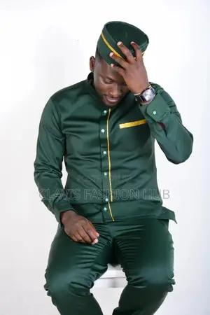 Designer Men Suit (Cap+ Shirt+ Trouser)