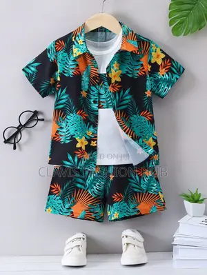 3 Piece Boys Shirt, T-Shirt Short