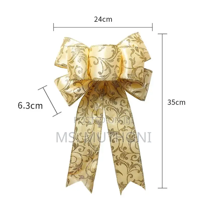 A Pair (2) Christmas Bowtie Decor Bow Tie
