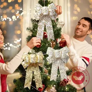 A Pair (2) Christmas Bowtie Decor Bow Tie
