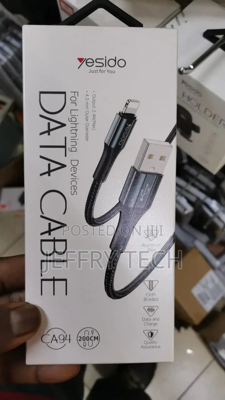 Yesido USB to 8 Pin Charging Cable, Length: 2m