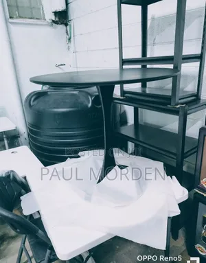 Iron Base Wooden Table
