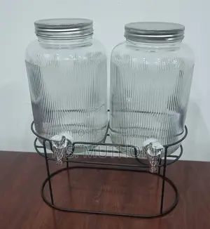 *Black Steel Base 2in1 Each 3.8L Clear Beverage Dispenser