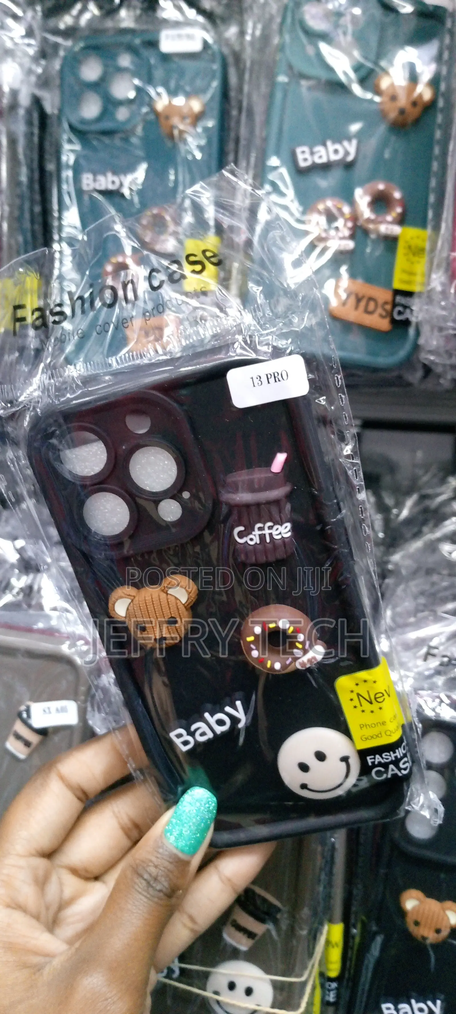 Bear Coffee iPhone 13 Pro Cute 3d Liquid Silicone Case