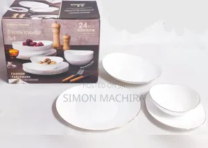 White Gold Line Dinner Set