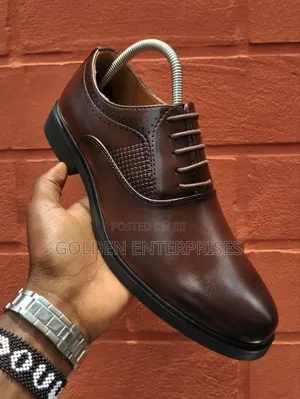 Dark Brown Leather Official Shoes 38-45