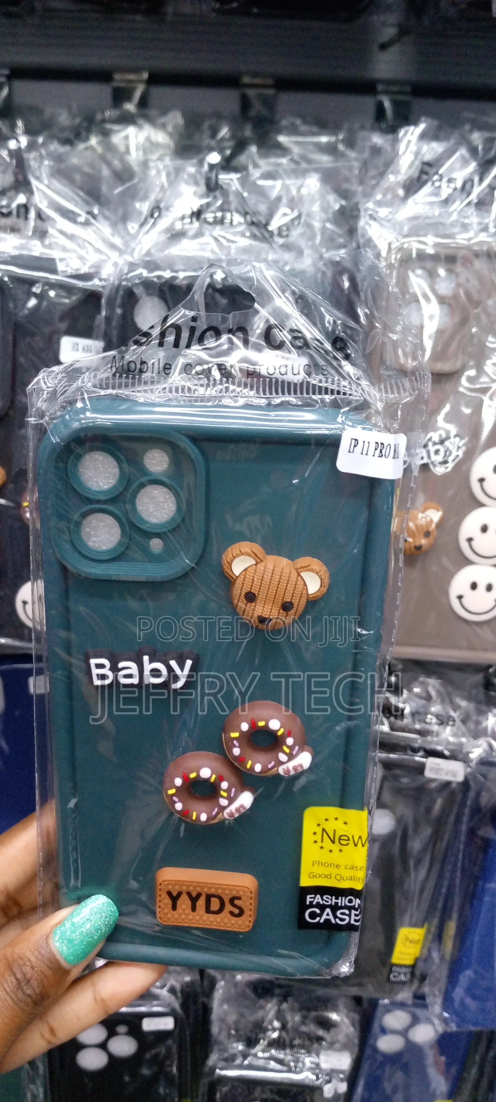 Cute 3D Bear Coffee Case for iPhone 11 Pro Max -Green-