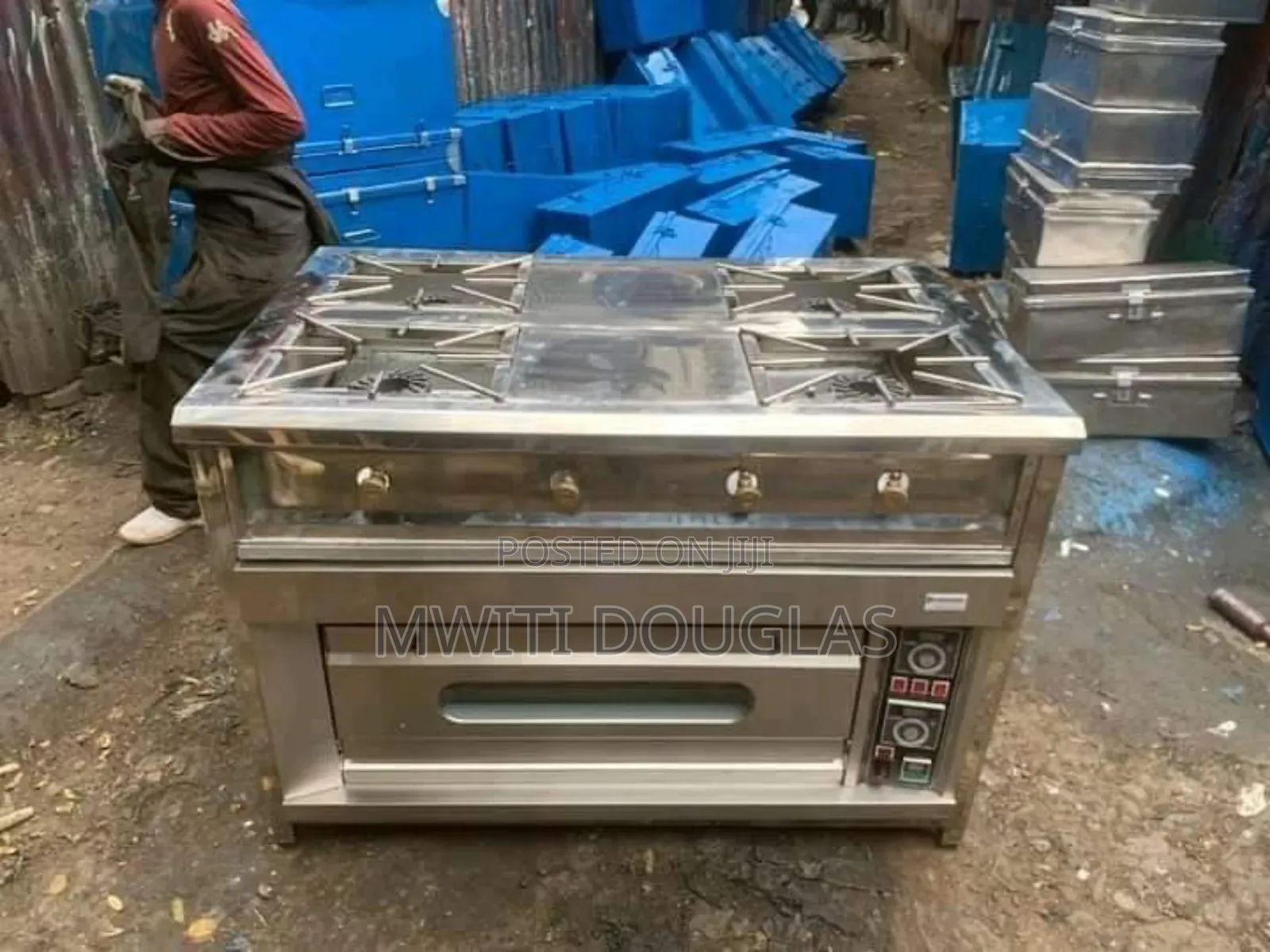 Single Deck Oven and Burners Combine Unit