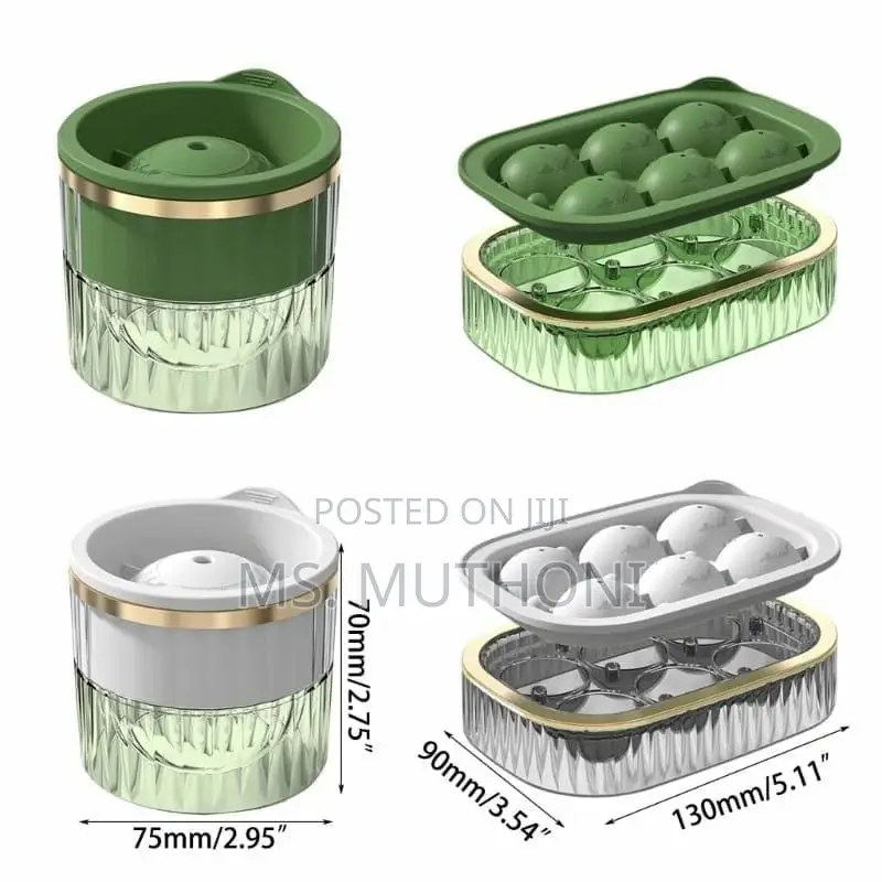 2 in 1 Ice Cube Maker With Tray and Ball Make