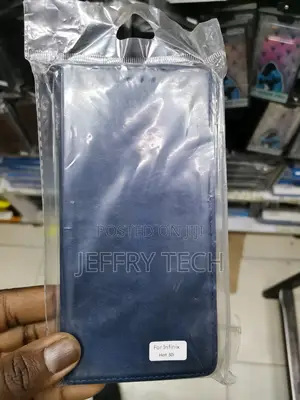 Leather Flip Cover for Infinix Hot 30i -Black-