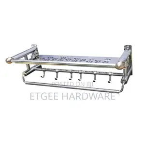 Flower Shelf With Towel Bar and Antique Copper Ends – 60cm