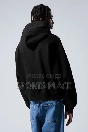 Essential Black Plain Hoodie