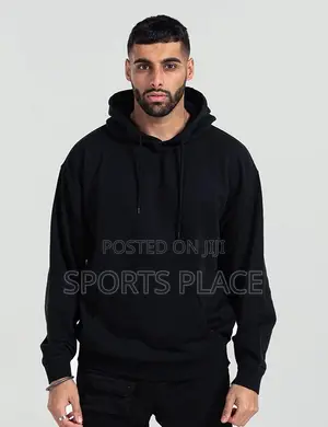 Essential Black Plain Hoodie