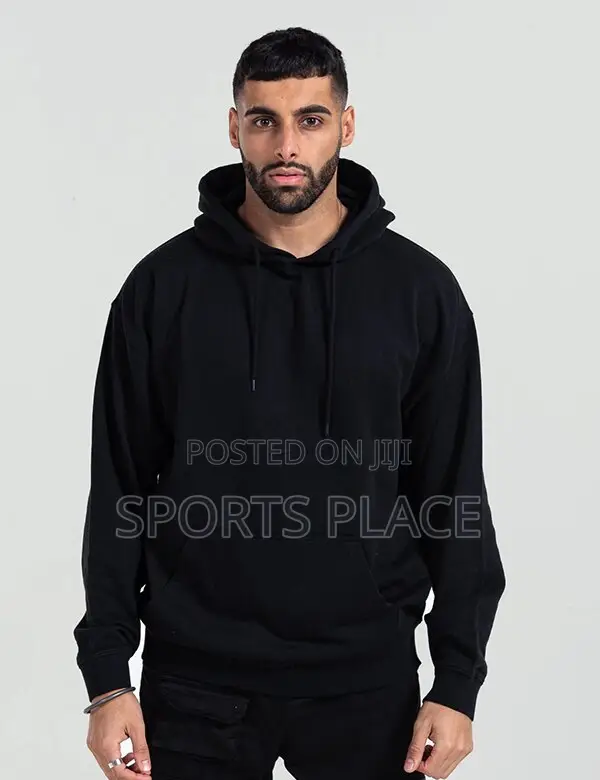 Essential Black Plain Hoodie