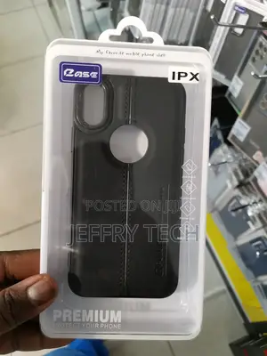 PULOKA iPhone X Leather Back Case -Black