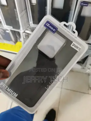 Puloka Leather Phone Case for Tecno Spark 10 -Black
