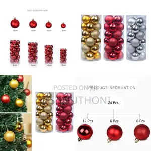 24pcs Christmas Tree Decor Ball Bauble Hanging Pendant B