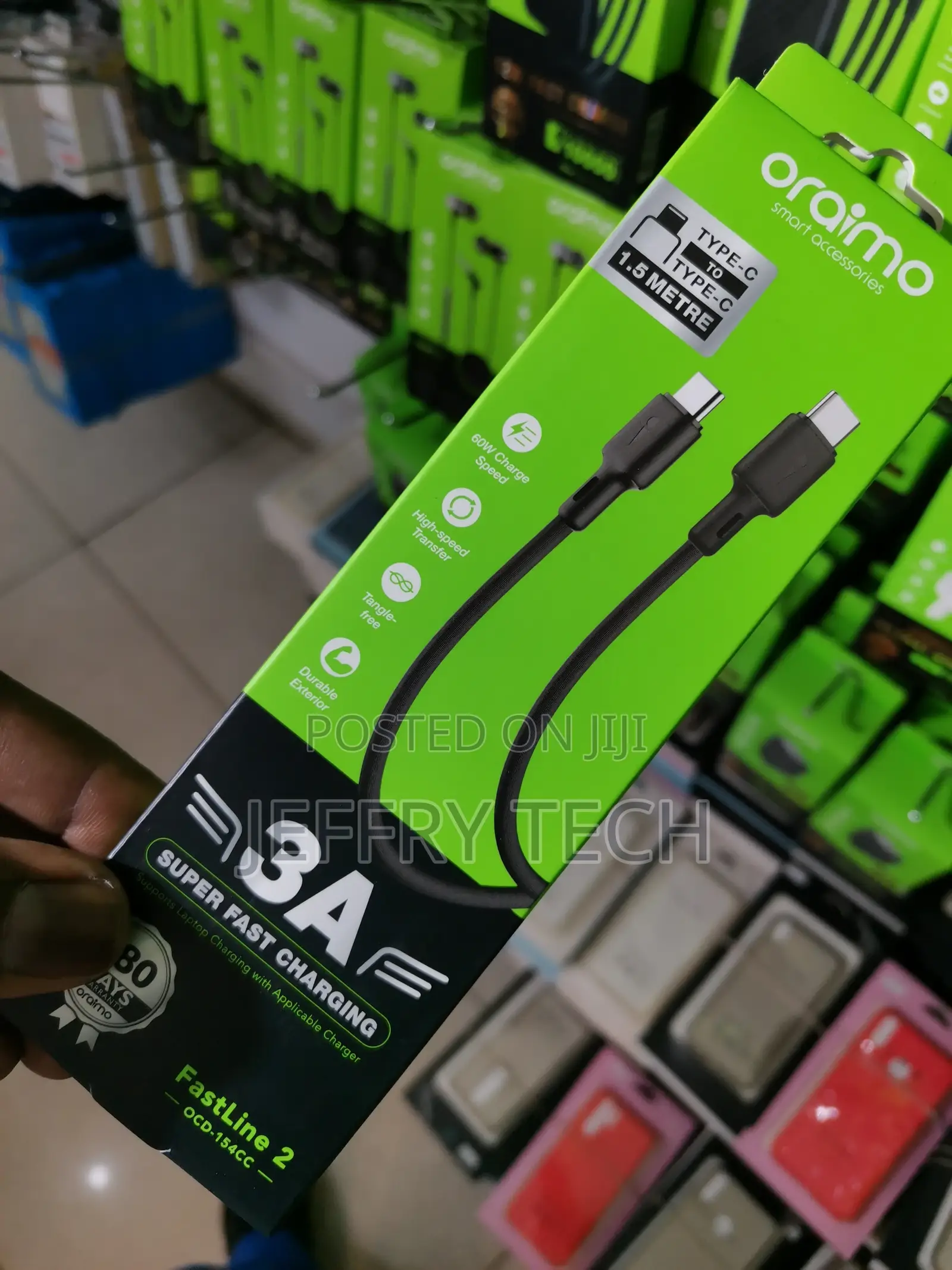 Fastline Type-C Super Fast Charging Data Cable - Black