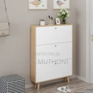 White Space Saving Bucket Flip Shoe Rack*