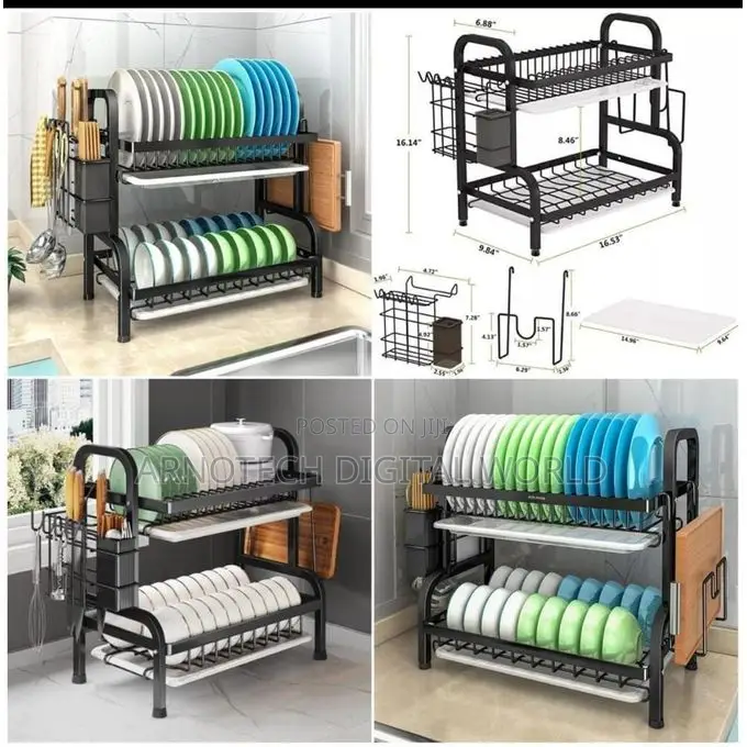 Share This Product 2 Tier Quality Carbon Steel Dish Rack W