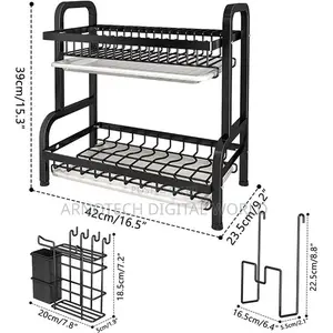 Share This Product 2 Tier Quality Carbon Steel Dish Rack W
