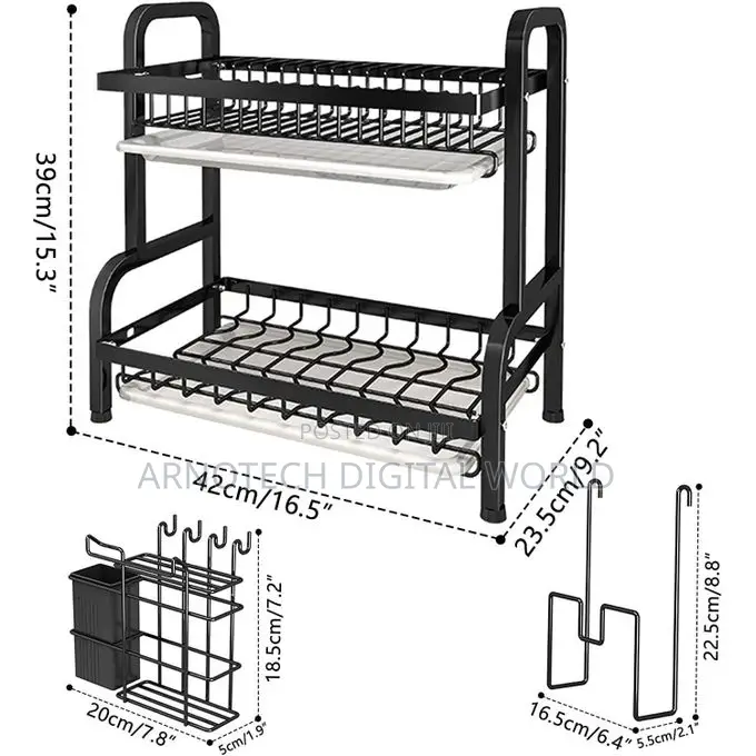 Share This Product 2 Tier Quality Carbon Steel Dish Rack W