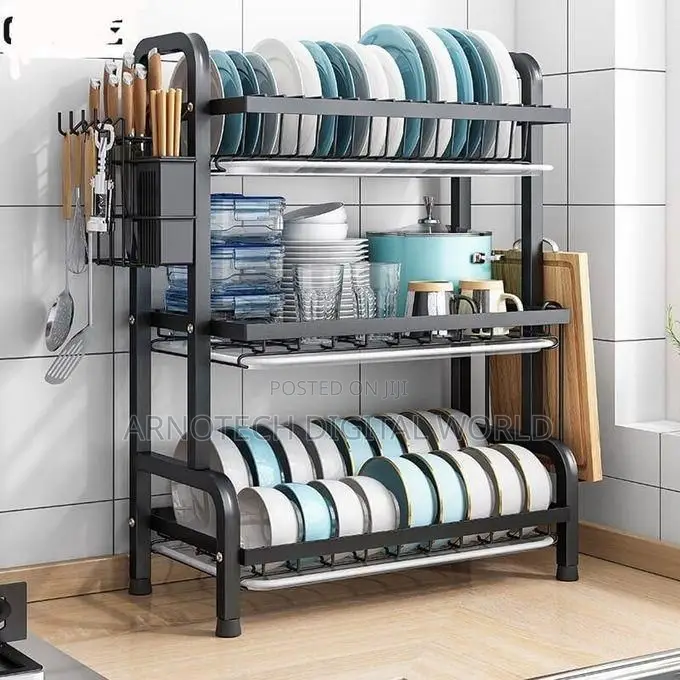 3 Tier Carbon Steel Dish Rack