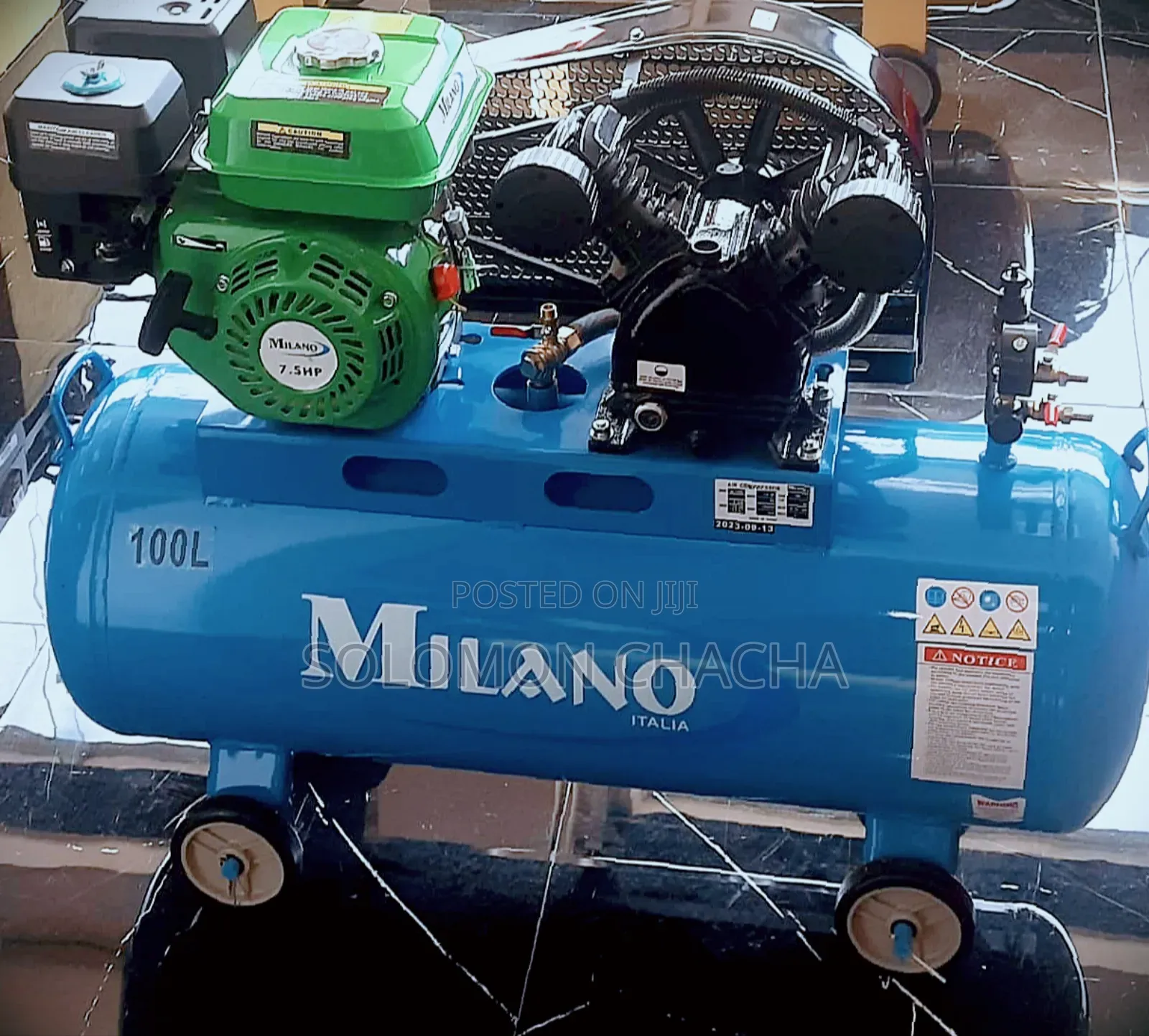 Milano 100 Litres Double Piston 7.5hp Engine Compressor