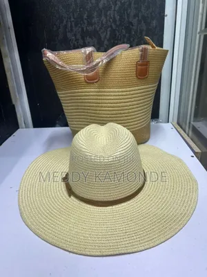 Designer Woven Handbag+Sunny Hat