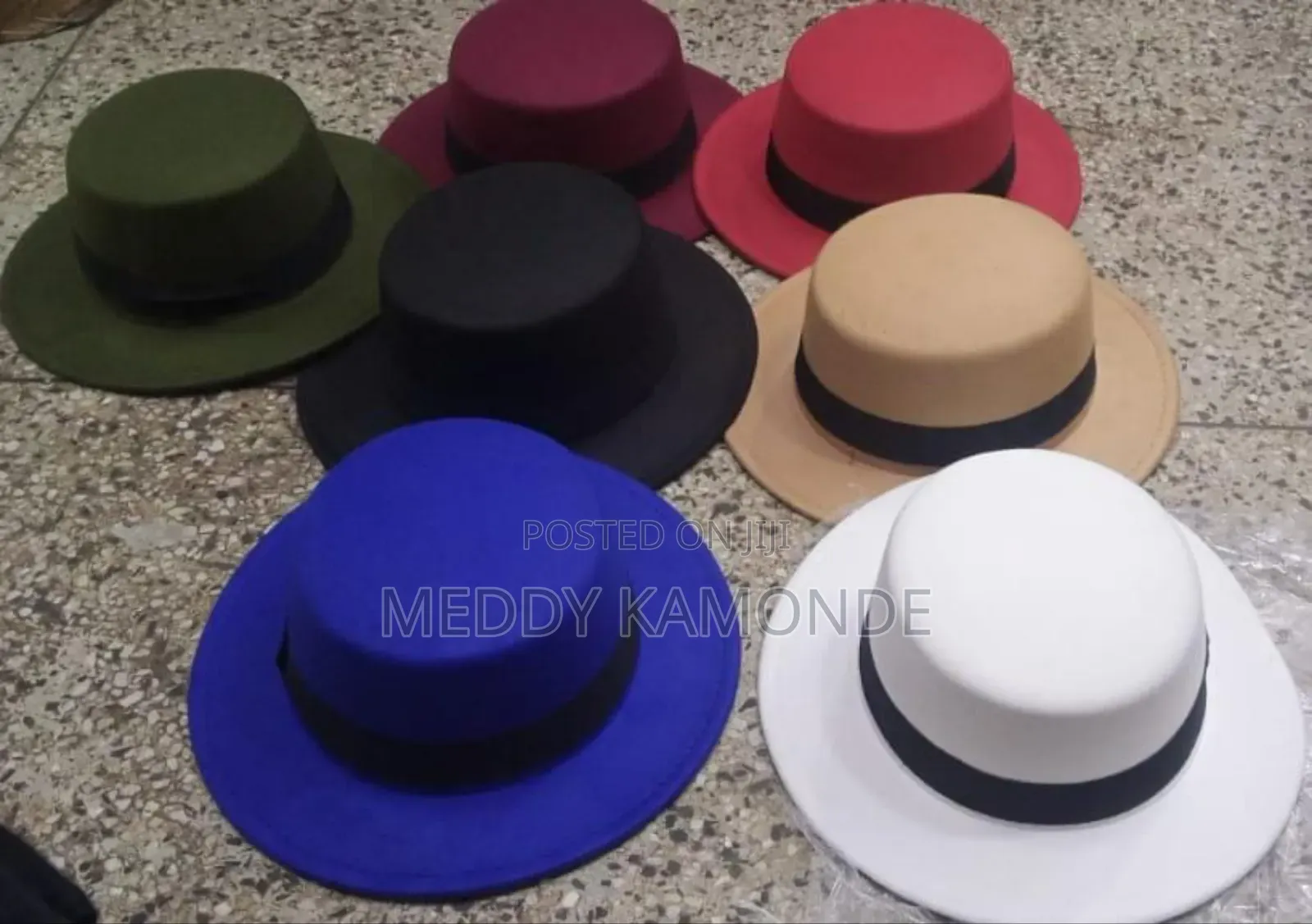 Blue/White Fedora Hats