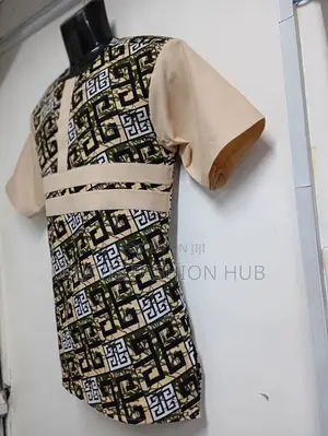 African Beige Ankara Shirt