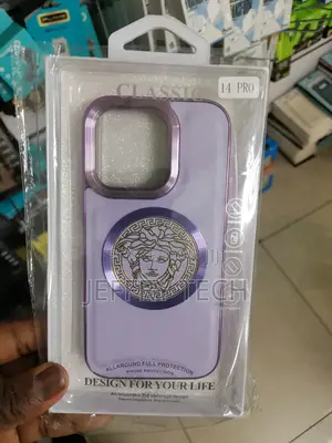 Versace Luxury iPhone 14 Pro Case -Purple