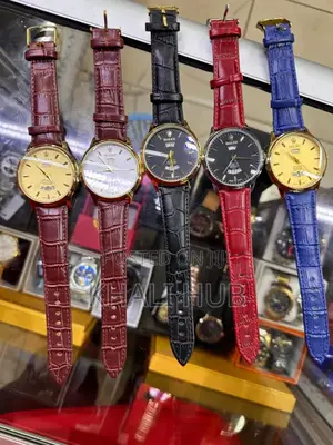 Rolex Leather Watch With Date Display