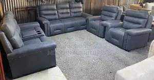Modern,Dark Grey 7 Seater Sub-Recliner Sofa