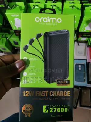 Oraimo 27000mah 12W PORTABLE Fast Charging Power Bank WITH C