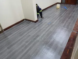 Grey Vinyl Flooring Wooden Look Carpets Water Resistant